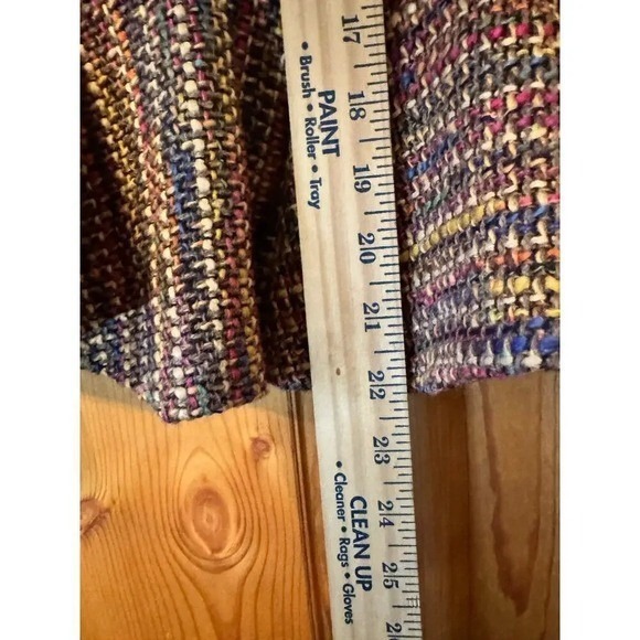 Louis Verdad Tweed Blazer Brown Leather Trim Career Business Chic Old Money M - Picture 9 of 10